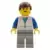 Lego Train Minifigures - Suit with 2 Pockets White - Light Gray Legs, Brown Male Hair
