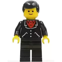 Suit with 3 Buttons Black - Black Legs, Black Male Hair