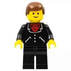 Suit with 3 Buttons Black - Black Legs, Brown Male Hair