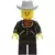 Lego Train Minifigures - Suit with 3 Buttons Black - Black Legs, Light Gray Cowboy Hat
