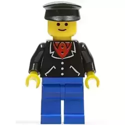 Suit with 3 Buttons Black - Blue Legs, Black Hat