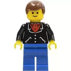Suit with 3 Buttons Black - Blue Legs, Brown Male Hair