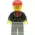 Lego Train Minifigures - Suit with 3 Buttons Black - Light Gray Legs, Red Construction Helmet