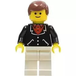 Suit with 3 Buttons Black - White Legs, Brown Male Hair