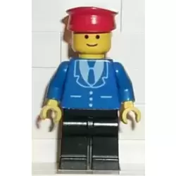 Suit with 3 Buttons Blue - Black Legs, Red Hat