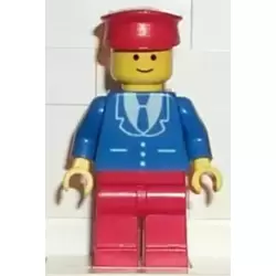 Suit with 3 Buttons Blue - Red Legs, Red Hat
