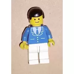 Suit with 3 Buttons Blue - White Legs, Black Male Hair
