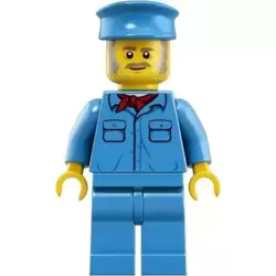Train Worker - Male, Medium Blue Hat, Medium Blue Shirt with Red Bandana, Medium Blue Legs