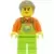 Train Worker - Male, Orange Shirt, Lime Overalls, Dark Tan Hair