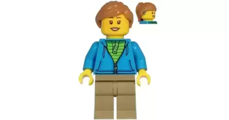 LEGO Man with Dark Azure Open Shirt Minifigure