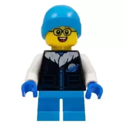 Child Boy, Black Ice Planet Coat, Dark Azure Short Legs and Beanie