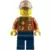 City Jungle Explorer - Dark Orange Jacket with Pouches, Dark Blue Legs, Dark Tan Cap with Hole, Big Smile