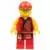 Lion Dance Musician, Red Head Wrap, Glasses, Red Robe with Gold Dragon
