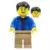 Man, Black Hair, Blue Jacket, Dark Red Shirt, Dark Tan Legs