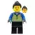 Woman, Black Hair, Blue Coat, Lime Safety Vest, Black Legs