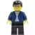 LEGO Town Minifigures - Dark Blue Jacket, Light Blue Shirt, Black Legs, Square Glasses, Black Male Hair