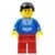 Jogging Suit, Red Legs, Black Male Hair, Wide Smile and Eyebrows
