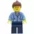LEGO Town Minifigures - Medium Blue Jacket, Dark Blue Legs, Reddish Brown Ponytail Hair