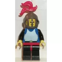 Breastplate - Blue with Black Arms, Black Legs with Red Hips, Dark Gray Grille Helmet, Red Plume, Blue Plastic Cape