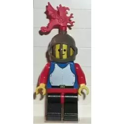 Breastplate - Blue with Red Arms, Black Legs with Red Hips, Dark Gray Grille Helmet, Red Plume Dragon