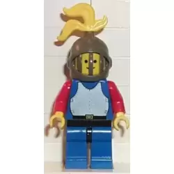 Breastplate - Blue with Red Arms, Blue Legs with Black Hips, Dark Gray Grille Helmet, Yellow Plume