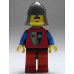 Crusader Axe - Red Legs with Black Hips, Dark Gray Neck-Protector, Blue Plastic Cape