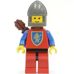 Crusader Lion - Red Legs with Black Hips, Dark Gray Chin-Guard, Quiver