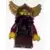 Lego Castle Minifigures - Fantasy Era - Dwarf, Dark Brown Beard, Metallic Gold Helmet with Wings, Dark Red Arms, Vertical Cheek Lines
