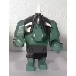 Fantasy Era - Troll, Sand Green with Pearl Dark Gray Armor and 5 White Horns