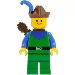 Forestman - Blue, Brown Hat, Blue Feather, Quiver