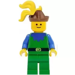 Forestman - Blue, Brown Hat, Yellow 3-Feather Plume