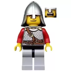 Kingdoms - Lion Knight Scale Mail with Chest Strap and Belt, Helmet with Neck Protector, Open Mouth (Dual Sided Head)