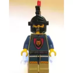 Knights Kingdom I - King Leo, Black Dragon Helmet, Red Plume Feather Triple