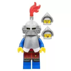 Lion Knight - Female, Light Bluish Gray Helmet, Flat Silver Visor, Red Plume, Flat Silver Armor