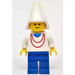 Maiden with Necklace - Blue Legs, White Cone Hat