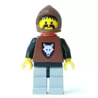 Wolfpack - Moustache, Black Arms and Light Gray legs, Brown Hood and Red Cape