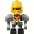 Lego Nexo Knights Minifigures - Axl Bot - Dark Bluish Gray Shoulders and Yellow Helmet