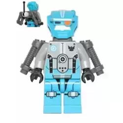 Dark Azure Robot Sidekick with Jet Pack