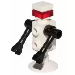 Futuron Droid, White with Black Arms, Trans Red Eye