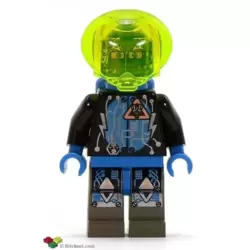 Insectoids Zotaxian Alien - Male, Black and Blue with Silver Circuits, with Air Tanks (Captain Wizer / Captain Zec)