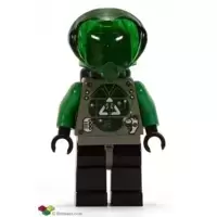 Insectoids Zotaxian Alien - Male, Gray and Green with Green Circuits and Silver Panels (Techno Leon)