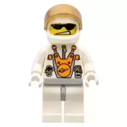 Mars Mission Astronaut with Helmet and Sunglasses, Smirk, and Headset