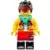 Monkie Kid - Bright Light Orange Open Jacket with Monkey Head Logo, Dark Turquoise Hood, Neutral / Angry with Red Face Paint