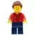 Race Fan - Male, Red Plaid Flannel Shirt, Dark Blue Legs, Reddish Brown Spiked Hair, Open Mouth Smile with Teeth