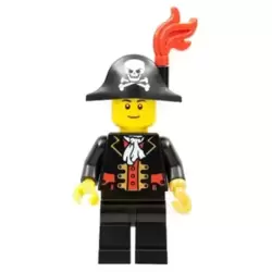 Captain, Bicorne Hat with Skull and Plume, Black Eyebrows