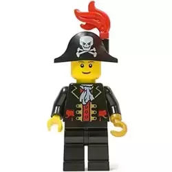 Captain, Bicorne Hat with Skull and Plume, Reddish Brown Eyebrows