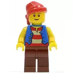 Pirate Blue Vest, Reddish Brown Legs, Red Bandana, Reddish Brown Eyebrows