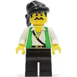 Pirate Green Vest, Black Legs, Black Bandana