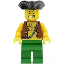 Pirate Vest and Anchor Tattoo, Green Legs, Tricorne Hat