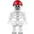 Skeleton with Standard Skull, Red Rounded Top Bandana